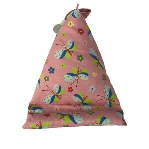 Cell Phone Pillow Stand Pink Dragonfly Flower Print Fabric Handmade Holder